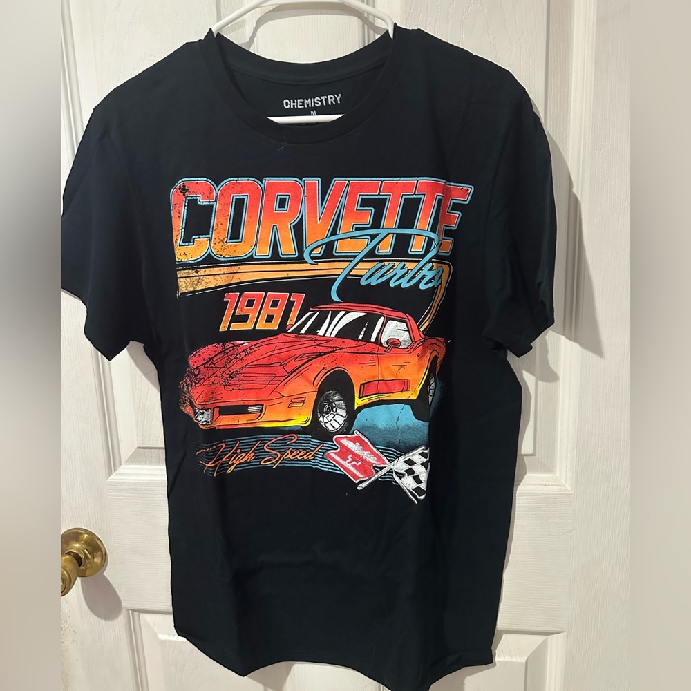 Mens Black Corvette Graphic T-Shirt
